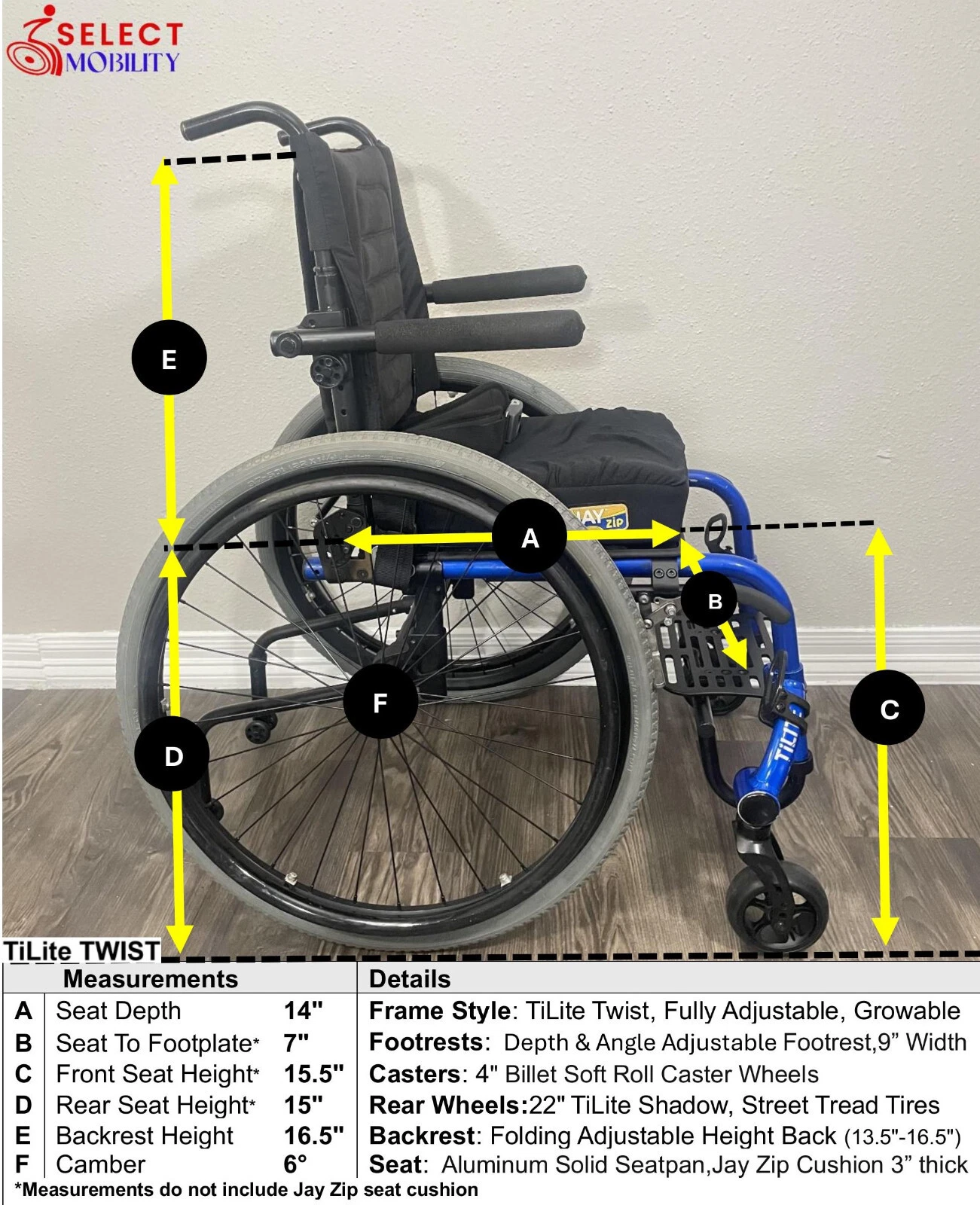 TiLite Twist Pediatric Wheelchair — 12×14 Rigid, Transit Ready - Image 4